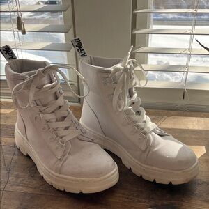 All White DOCS AirWair Lace Up Boots